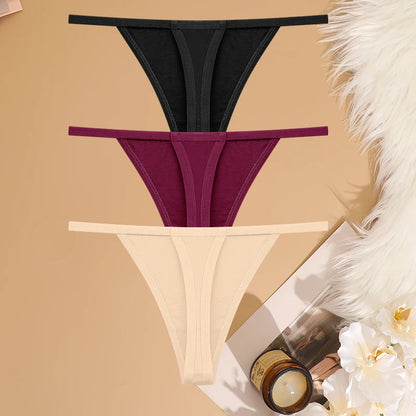 Lot 3 G-Strings Coton Taille Basse FINETOO - S à XL - Nos Petits KIFF