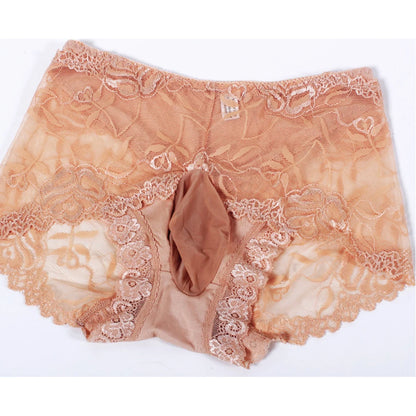 Slip lingerie sissy femme poche haute elasticite ultra-fin M-XL