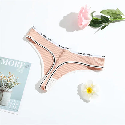 Thong coton T-back effet gainant taille basse — S-XL