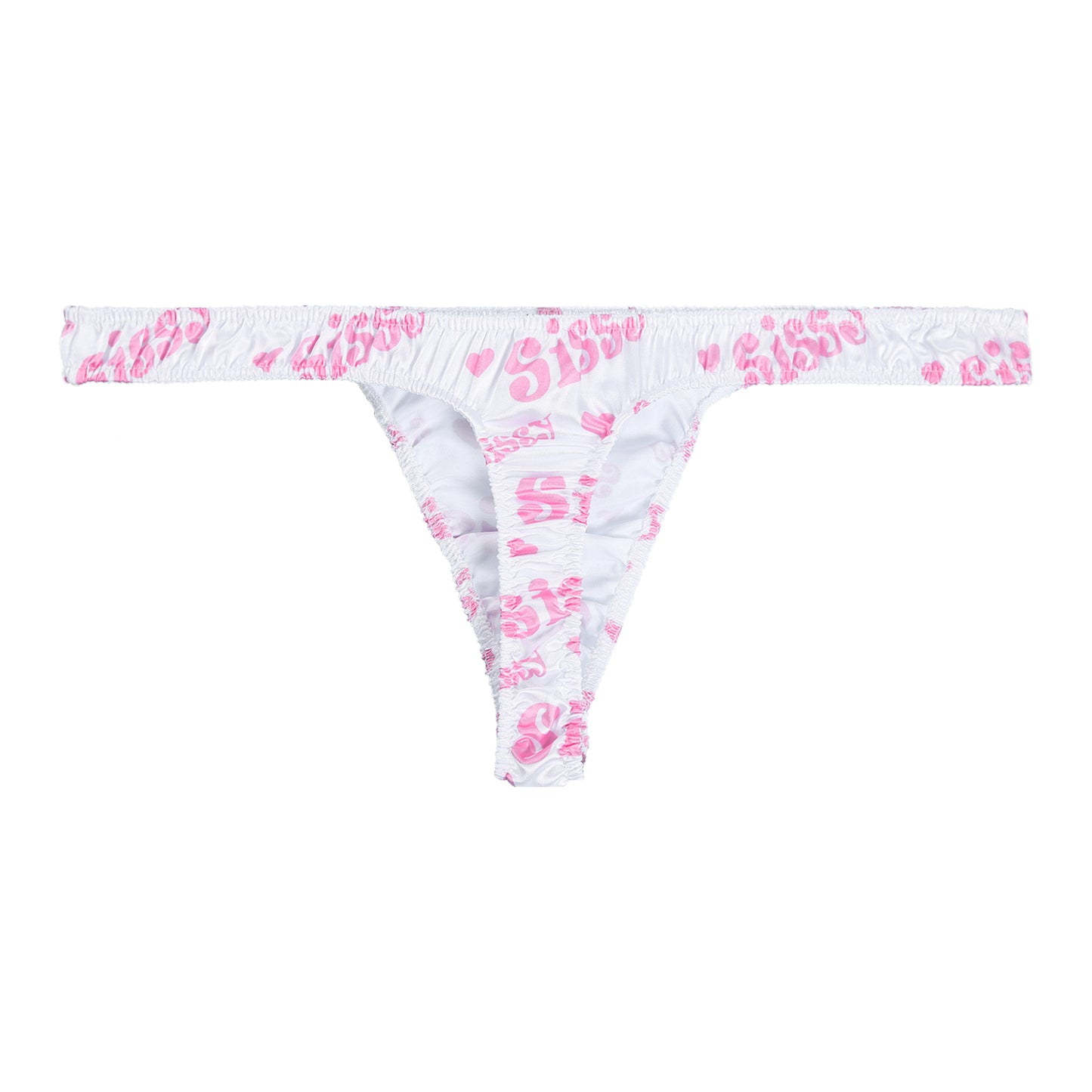 Men's Low-Rise G-String Briefs, Male Gay Sissy Panties Underwear, Soft Shiny Satin, Men's Ruffled Thong Underpants, Sexy Lingerie