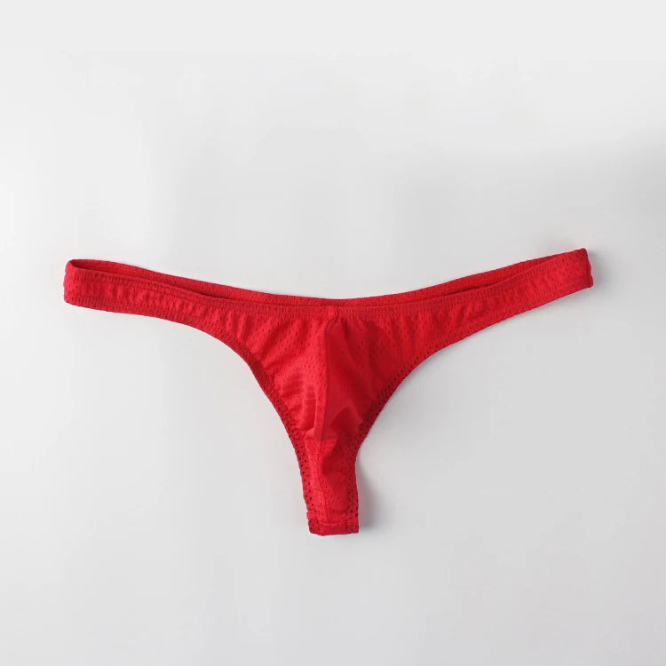 String homme G-string taille basse — Poche U respirant couleur unie sexy