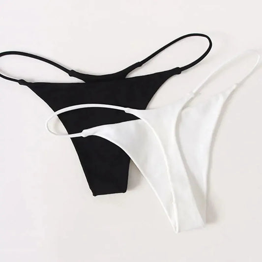 G-string femme taille basse sans coutures — Dentelle fine respirant couleur unie