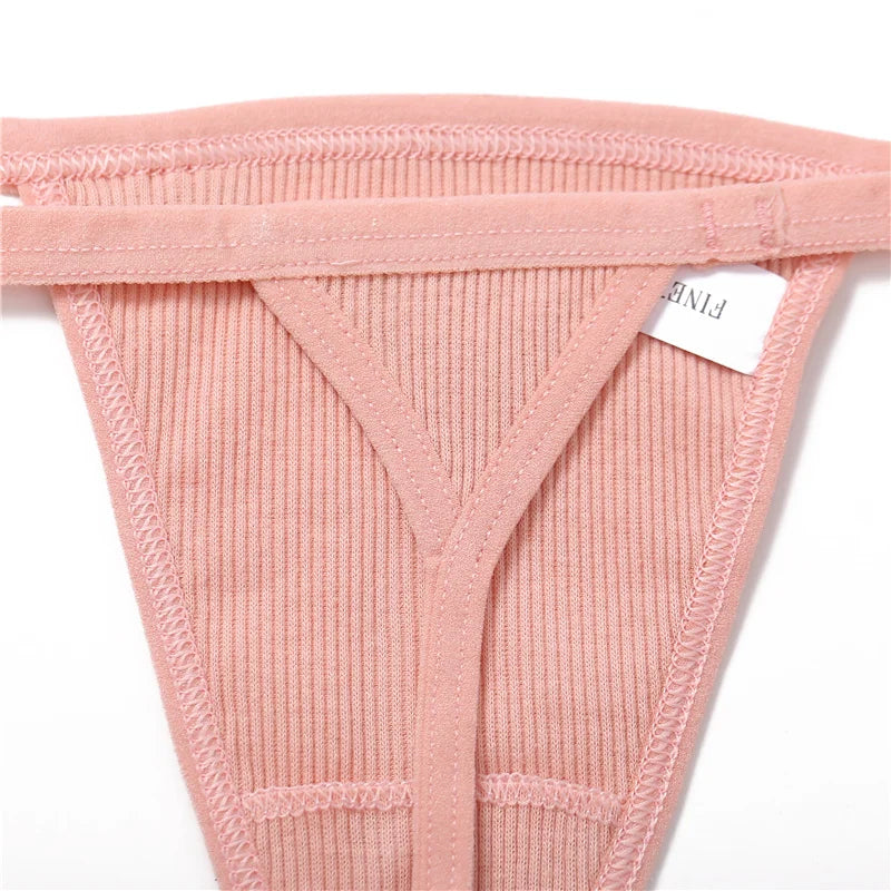 FINETOO 2PCS/Set Sexy M-XL Women Cotton G-String Underwear Low Waist Panties Femme Panties Underpant Girl T-back Thong Lingerie
