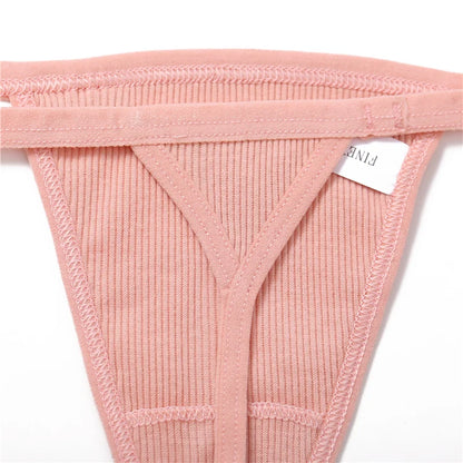 FINETOO 2PCS/Set Sexy M-XL Women Cotton G-String Underwear Low Waist Panties Femme Panties Underpant Girl T-back Thong Lingerie