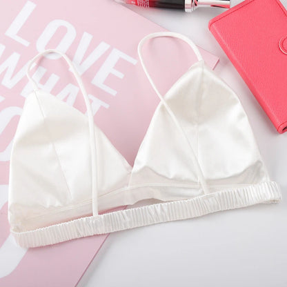 Bra satin style français tube top bretelles ajustables — Taille unique