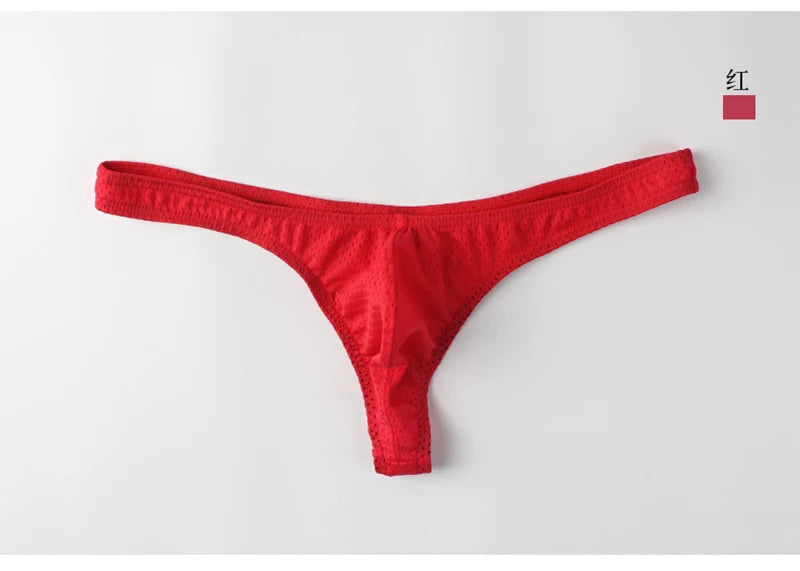 String homme G-string taille basse — Poche U respirant couleur unie sexy