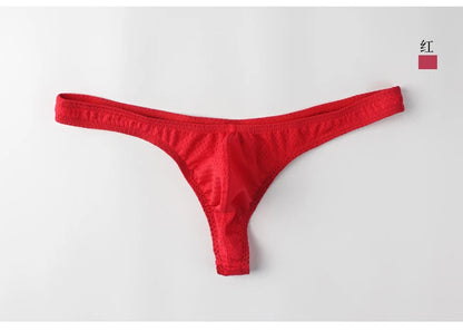 String homme G-string taille basse — Poche U respirant couleur unie sexy