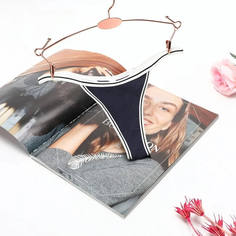 Thong coton seamless taille basse couleur unie — S-XL