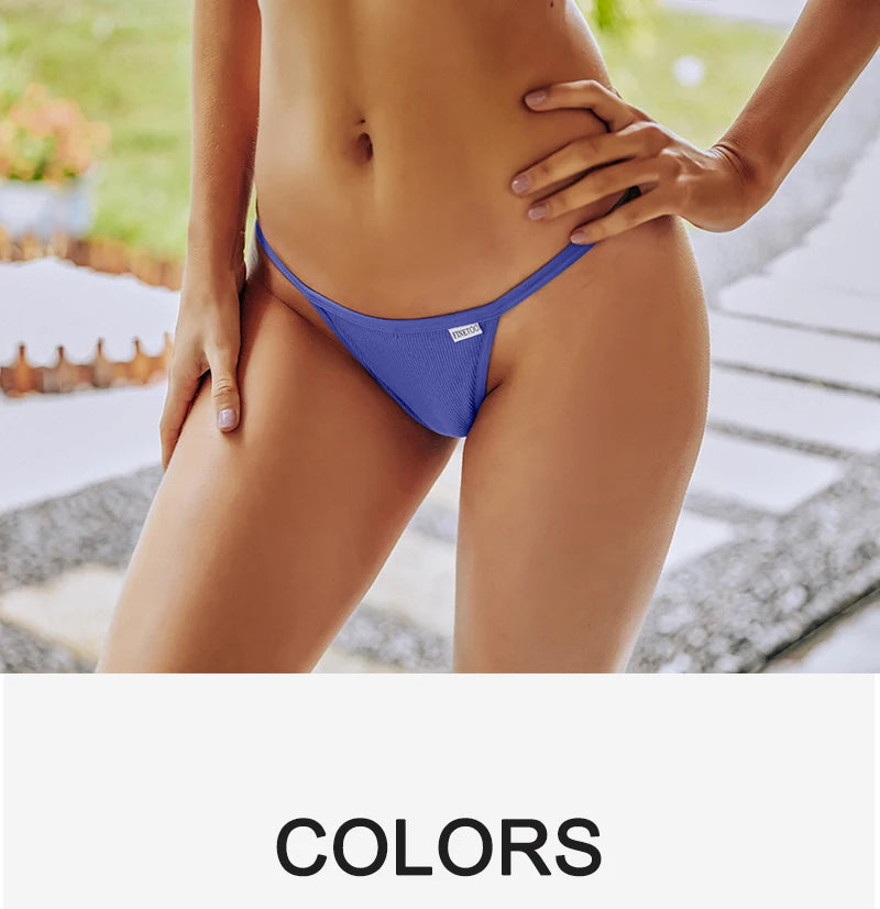 FINETOO 2PCS/Set Sexy M-XL Women Cotton G-String Underwear Low Waist Panties Femme Panties Underpant Girl T-back Thong Lingerie