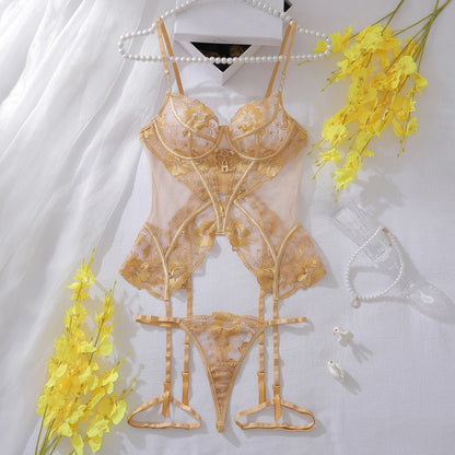 Ensemble Lingerie Transparente Ellolace - Dentelle Florale & G-String - Nos Petits KIFF