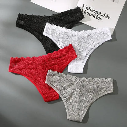 Culotte femme dentelle brodée — Taille basse ajourée