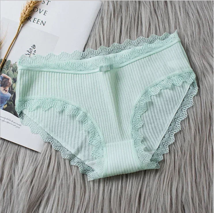 Culotte seamless coton dentelle volantée taille basse — S-XL