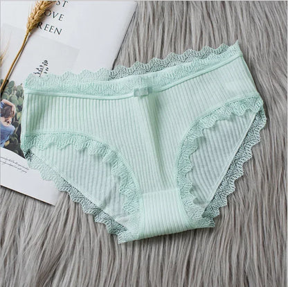 Culotte seamless coton dentelle volantée taille basse — S-XL