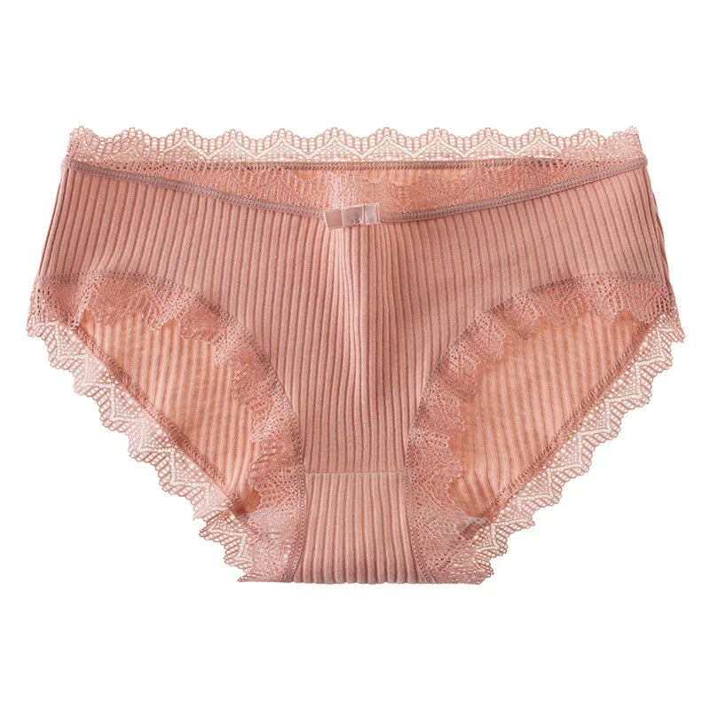 Culotte seamless coton dentelle volantée taille basse — S-XL