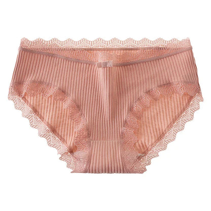 Culotte seamless coton dentelle volantée taille basse — S-XL