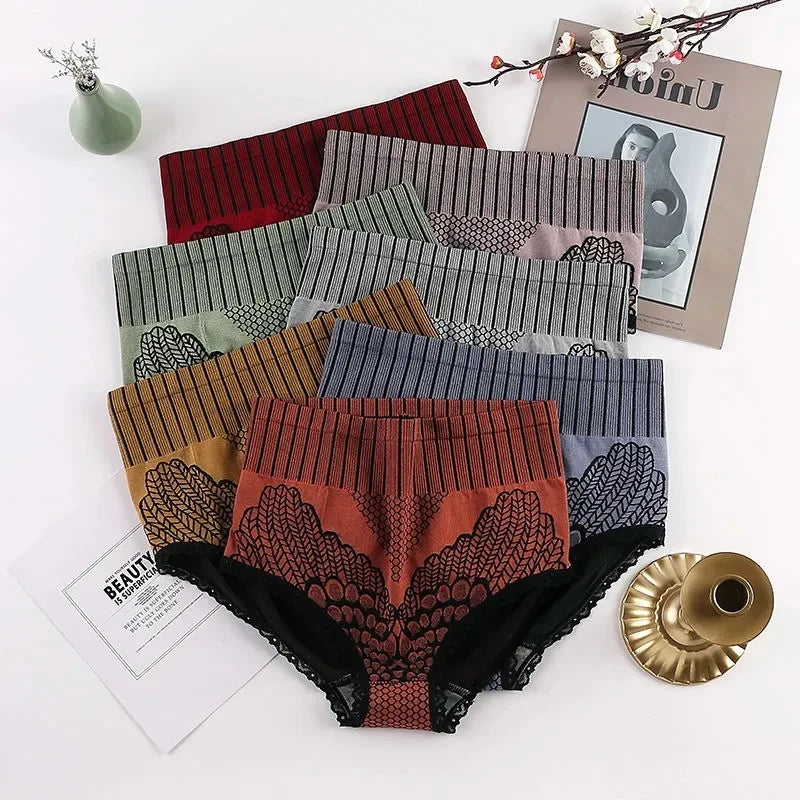 Culotte gainante femme nylon — Taille haute brodée push-up fessier