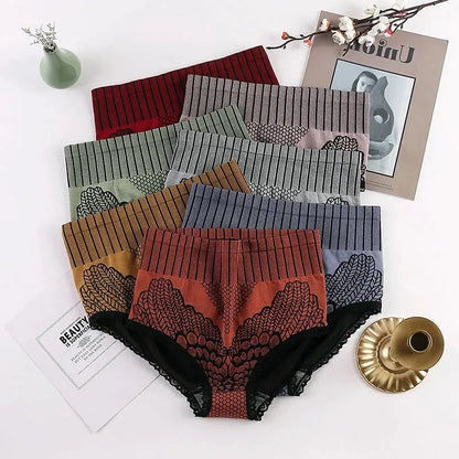 Culotte gainante femme nylon — Taille haute brodée push-up fessier