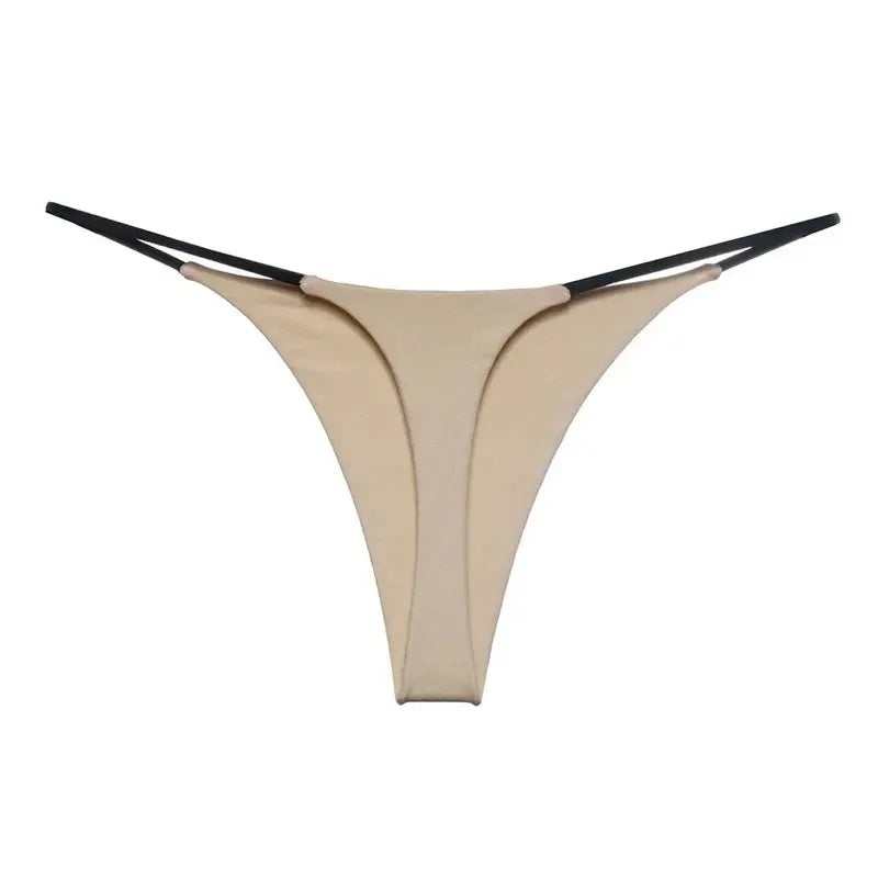 G-string femme taille basse sans coutures — Dentelle fine respirant couleur unie