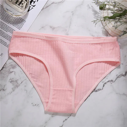 Culotte femme coton sans coutures — Taille basse respirante douce couleur unie