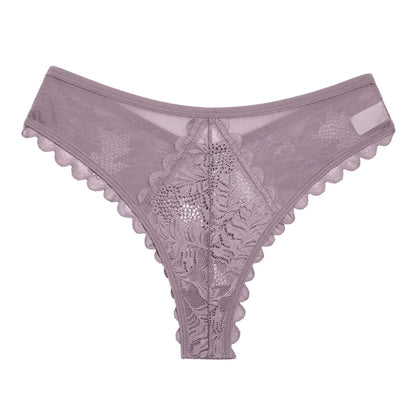 Thong femme résille dentelle — Patchwork transparent sexy