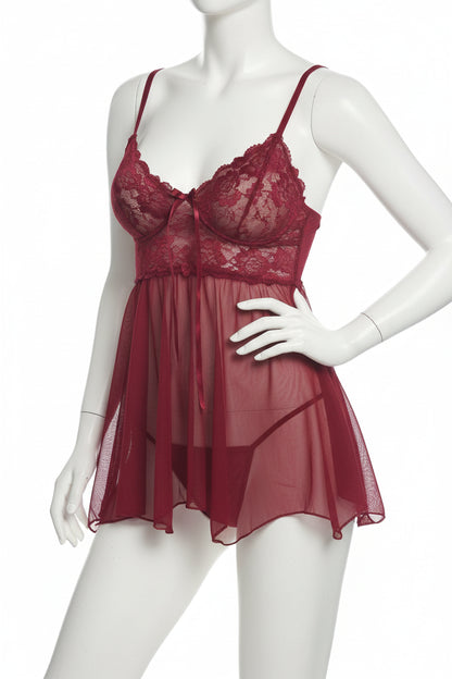 Female sexy lingerie, doll - collar for sexual use, sheer, short - sleeved, dress - style skirt, pajamas, erotic evening