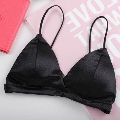 Bra satin style français tube top bretelles ajustables — Taille unique