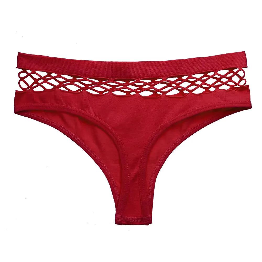 Women's Lingerie Sexy G-string Thongs Cotton Women's Panties Hollow Out Briefs Plus Size S-XXL Underwear Thongs