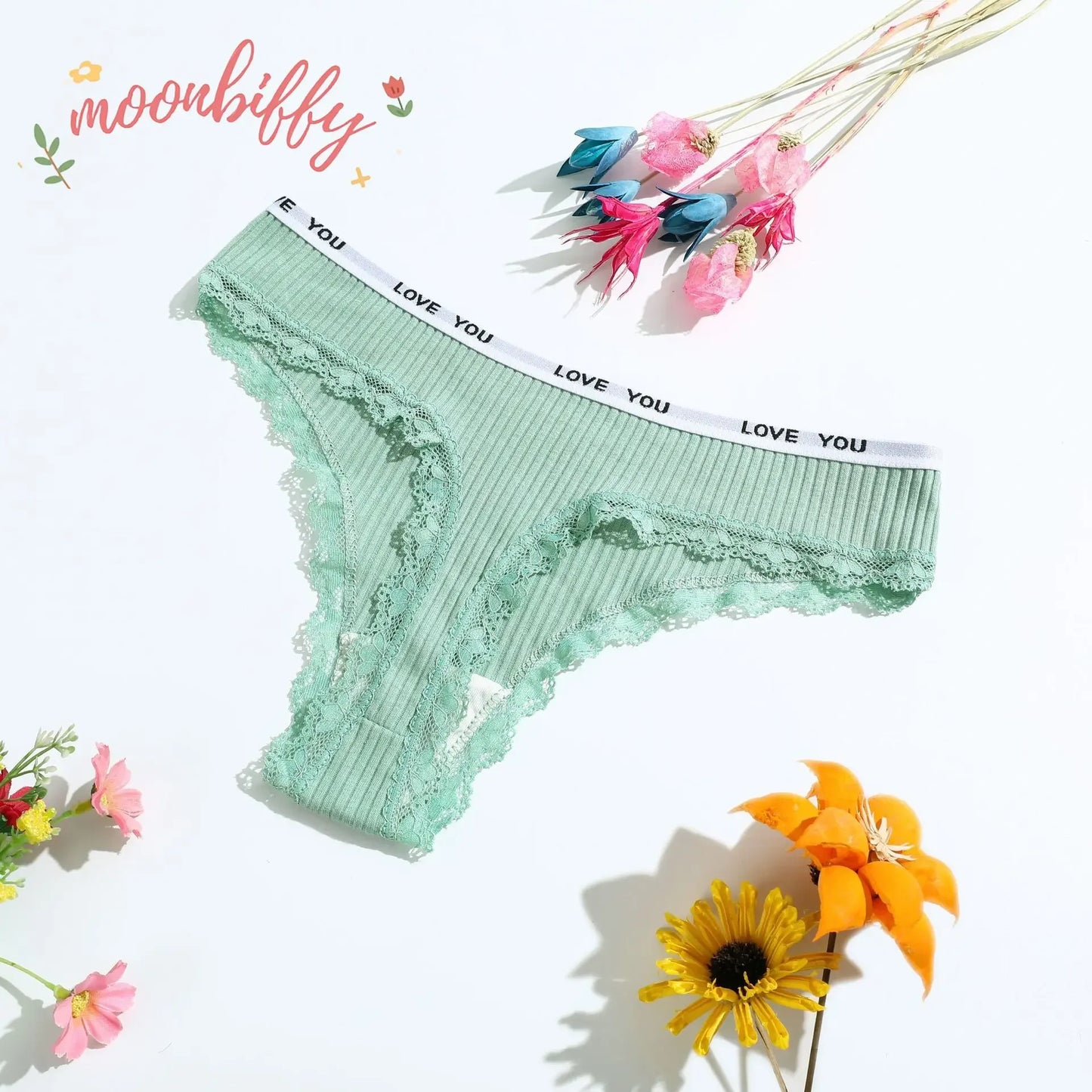 Thong coton taille basse couleur unie — S-XL