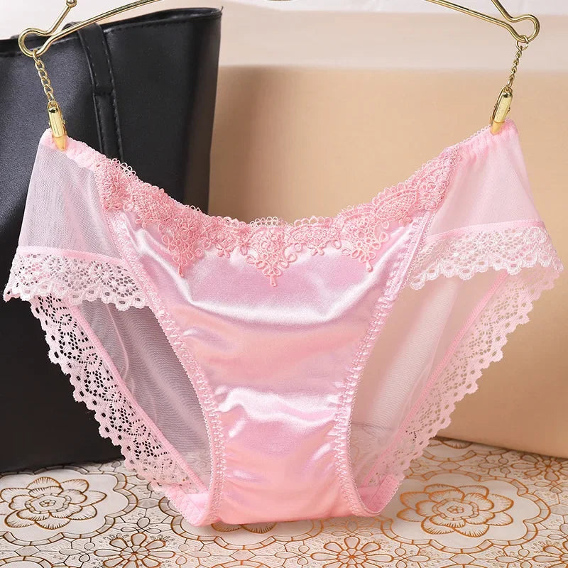 Culotte femme dentelle ultra-fine ajourée — Nylon entrejambe coton mi-taille sexy