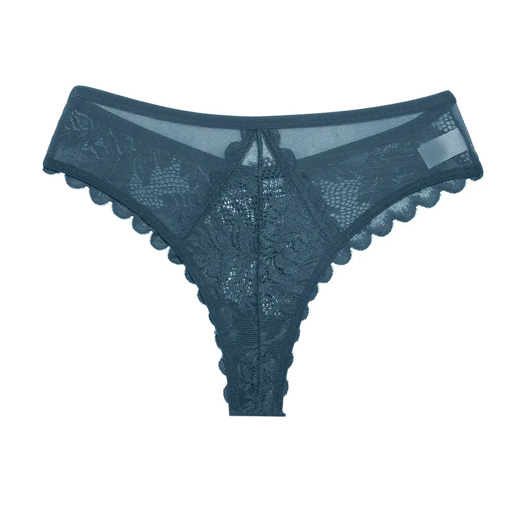 Thong femme résille dentelle — Patchwork transparent sexy