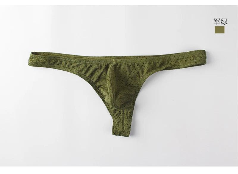 String homme G-string taille basse — Poche U respirant couleur unie sexy