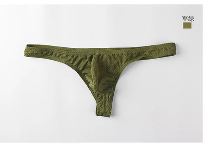 String homme G-string taille basse — Poche U respirant couleur unie sexy