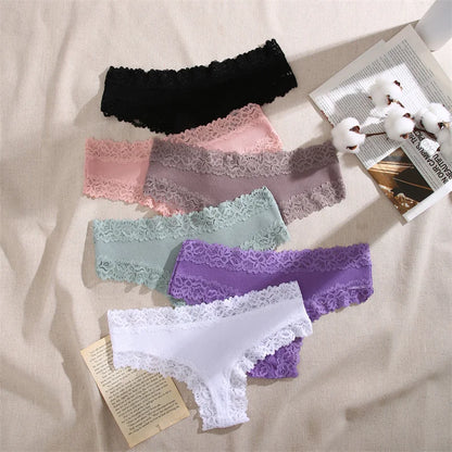 Culotte brésilienne dentelle coton taille basse — S-XL