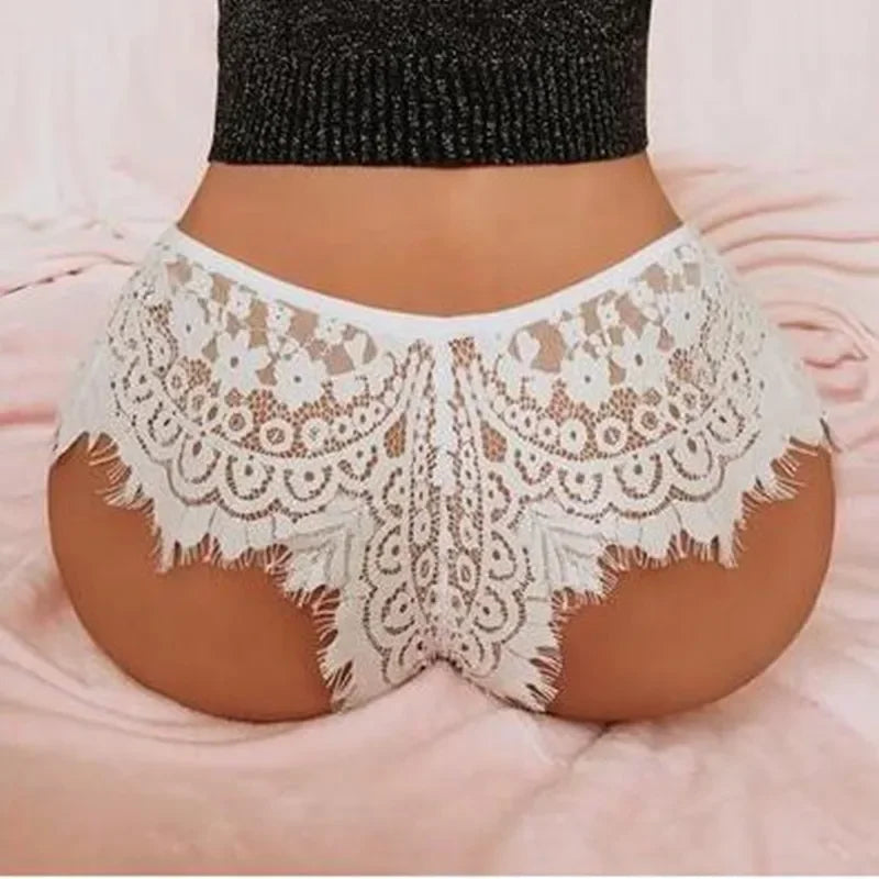Culotte brésilienne dentelle transparente — Taille haute