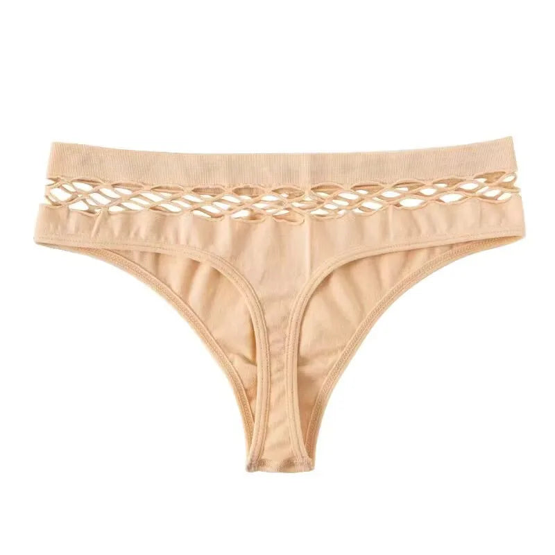 Women's Lingerie Sexy G-string Thongs Cotton Women's Panties Hollow Out Briefs Plus Size S-XXL Underwear Thongs