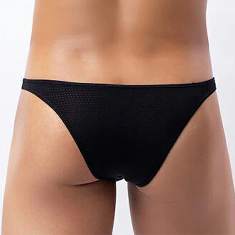 Bikini de bain homme G-string mesh nylon taille basse — M-XL