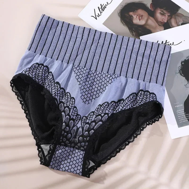 Culotte gainante femme nylon — Taille haute brodée push-up fessier