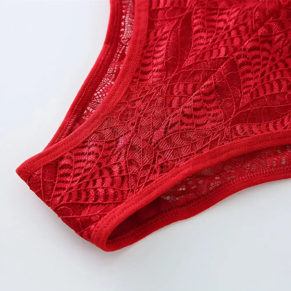 Culotte femme dentelle brodée — Taille basse ajourée