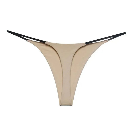G-string femme taille basse sans coutures — Dentelle fine respirant couleur unie