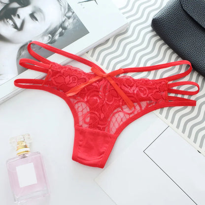 Thong femme coton T-back — G-string sexy confortable couleur unie