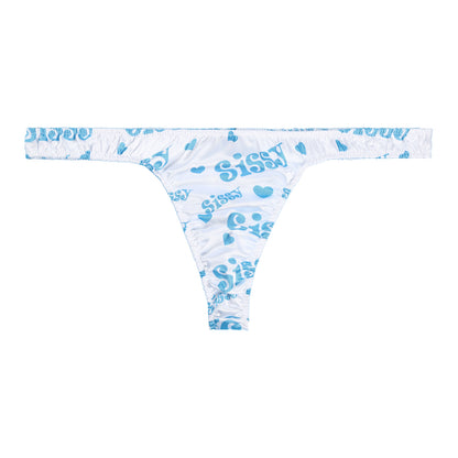 Men's Low-Rise G-String Briefs, Male Gay Sissy Panties Underwear, Soft Shiny Satin, Men's Ruffled Thong Underpants, Sexy Lingerie