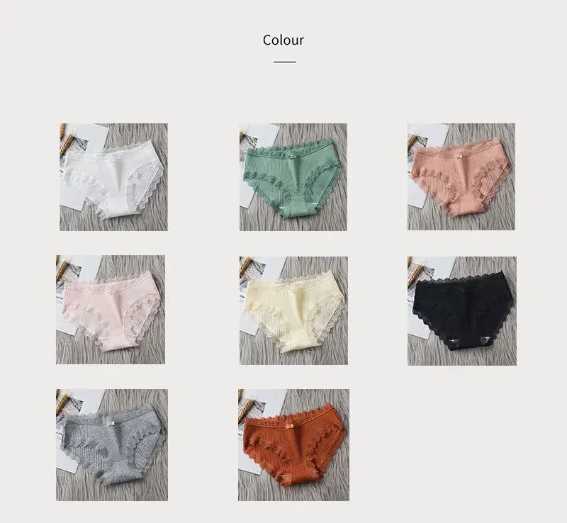Culotte seamless coton dentelle volantée taille basse — S-XL