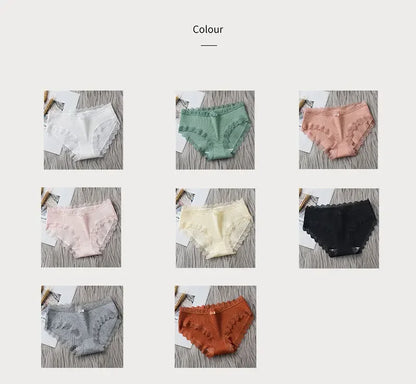Culotte seamless coton dentelle volantée taille basse — S-XL