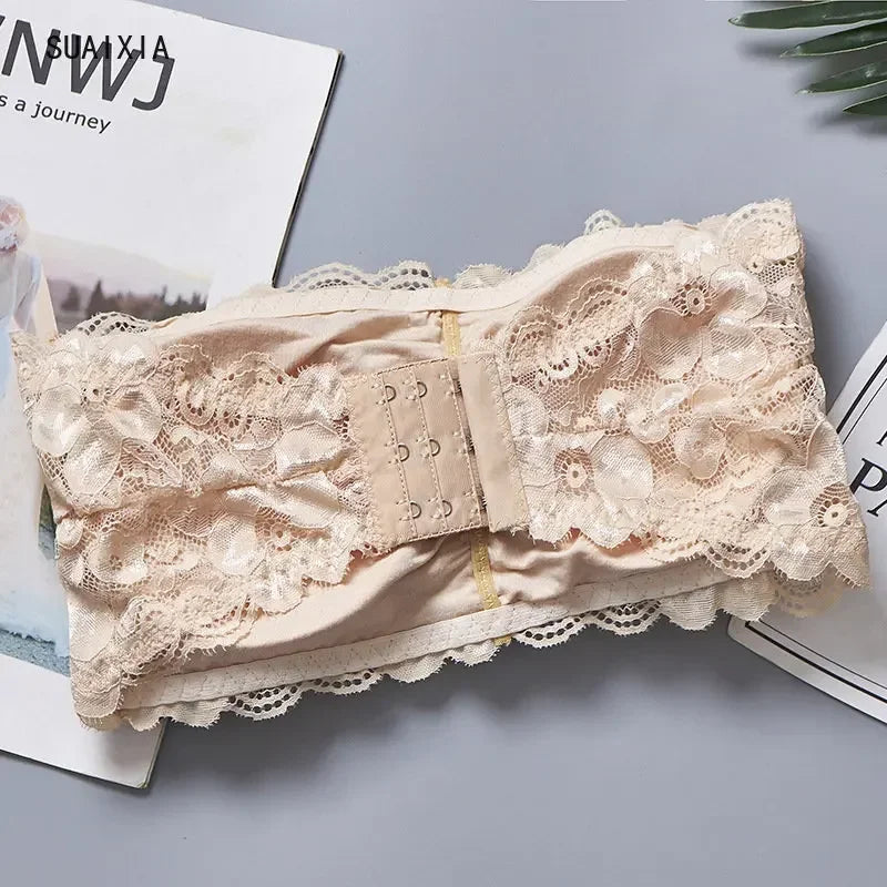 Bralette dentelle florale sans bretelles — Taille unique