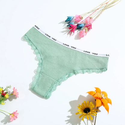 Thong coton taille basse couleur unie — S-XL