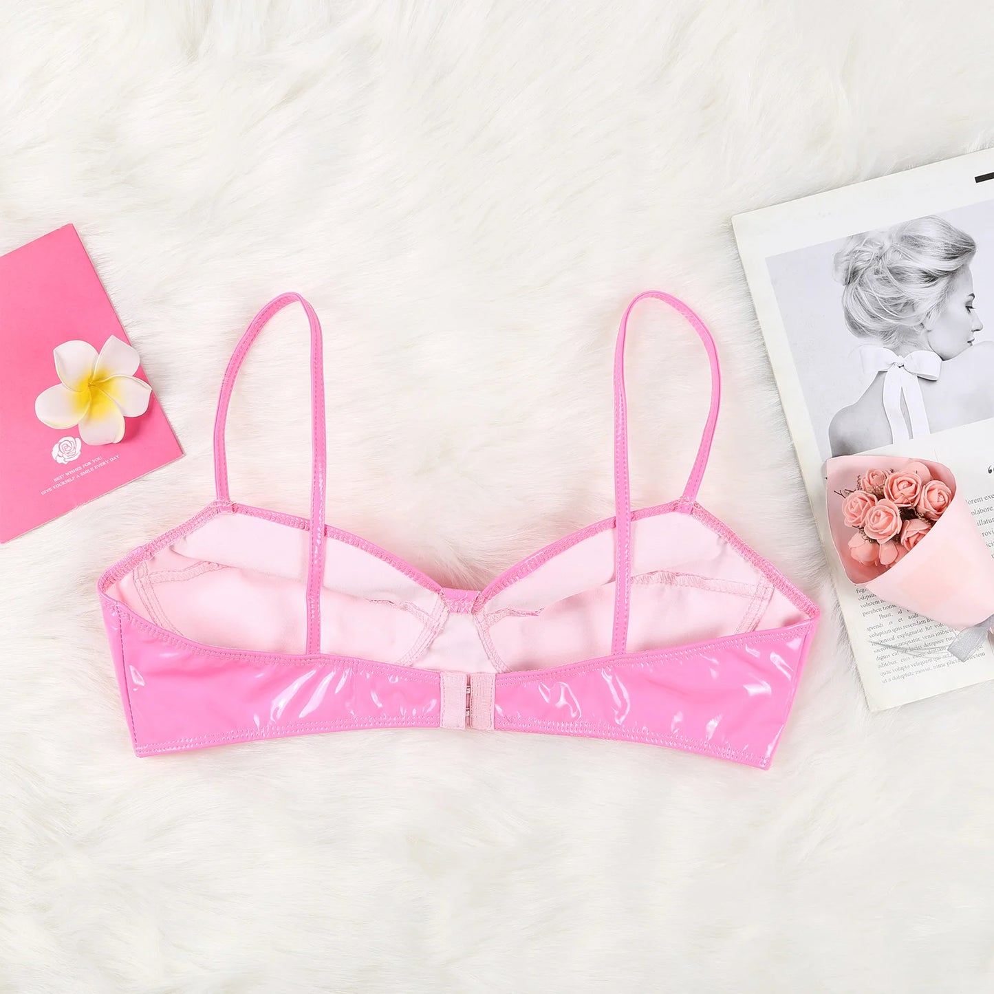 Brassiere Wet Look Cuir Vegan - Sans Armature S-XXL - Nos Petits KIFF