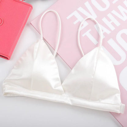 Bra satin style français tube top bretelles ajustables — Taille unique