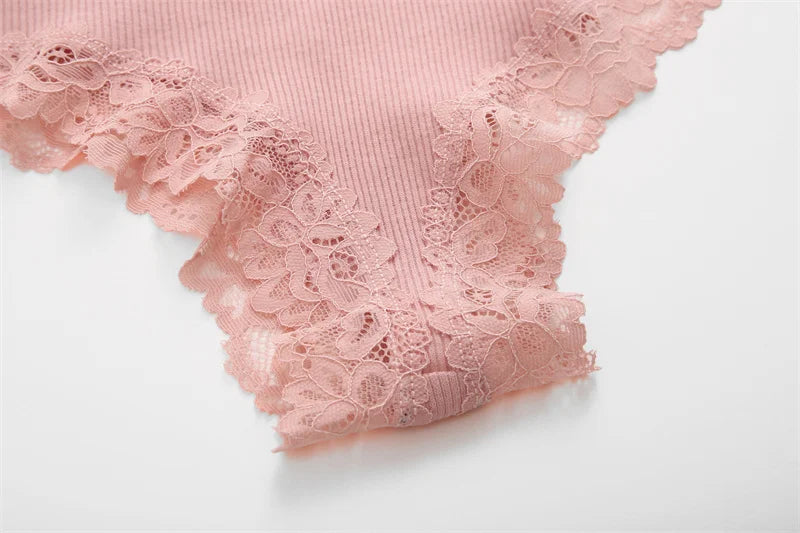 Culotte brésilienne dentelle coton taille basse — S-XL