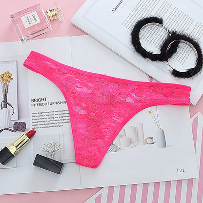 Tanga femme dentelle G-string — Taille basse sexy sans coutures