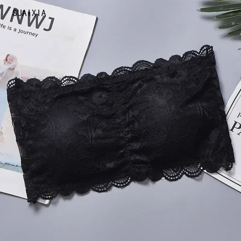 Bralette dentelle florale sans bretelles — Taille unique